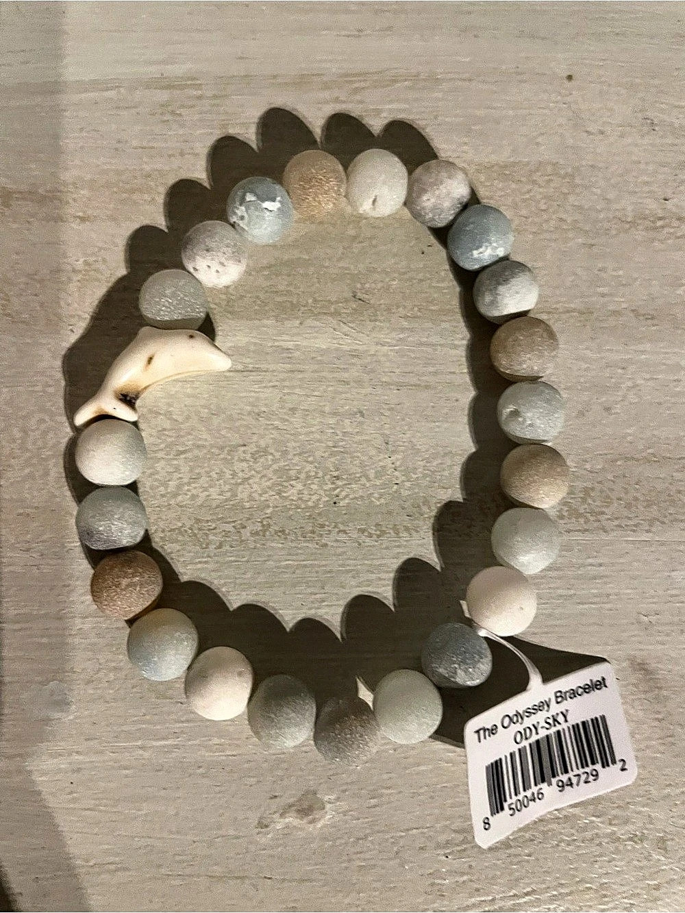 Fahlo, The Odyssey Bracelet -Sam, dolphin, Sky Stone White & Blue NWT